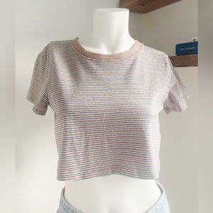 Urban Outfitters Striped Best Friend Cropped Tee
